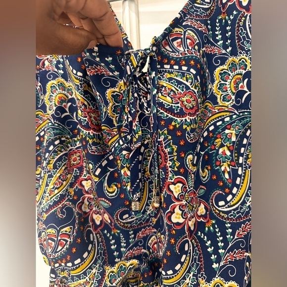 Women’s rompers City triangle cold shoulder paisley romper size L - Picture 4 of 6